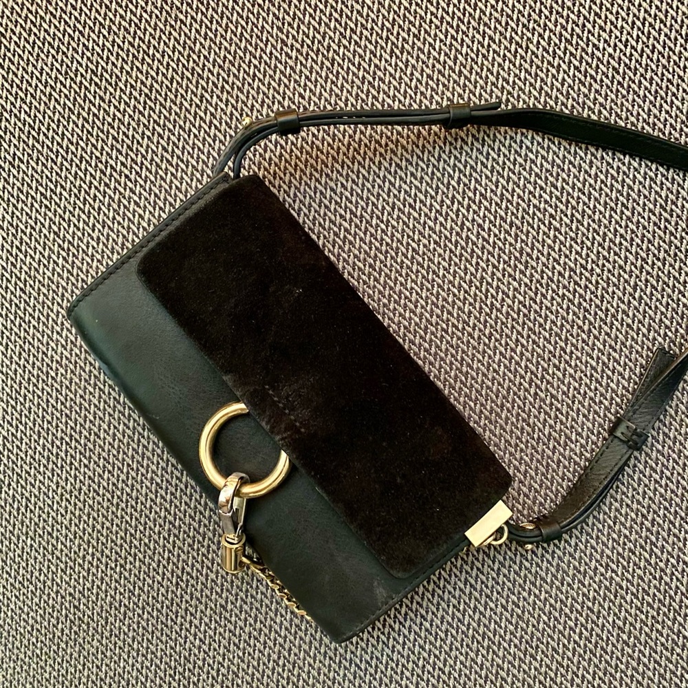 Chloe Suede Calfskin Mini Faye Shoulder Bag